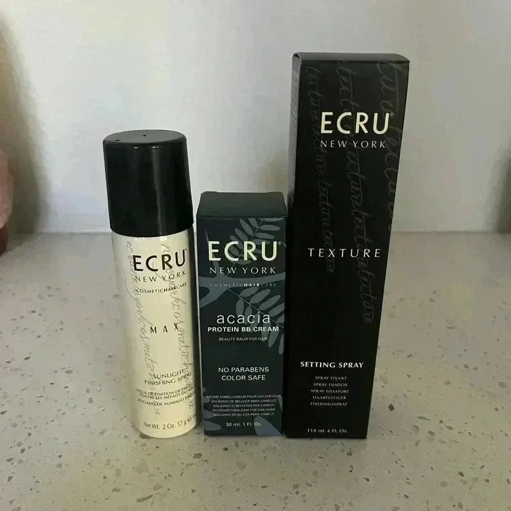 NIB ECRU NEW YORK Haircare Texture Setting Spray, BB Cream, & Hairspray